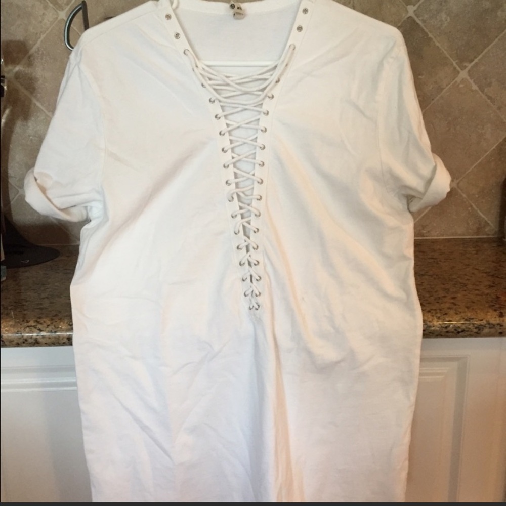 Emma and Sam Lace up T-shirt Dress